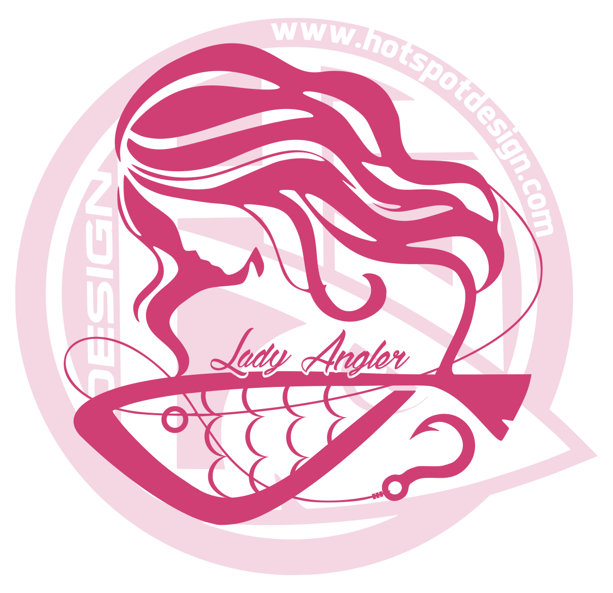 Hotspot Design - Sticker Lady Angler cm 10x10
