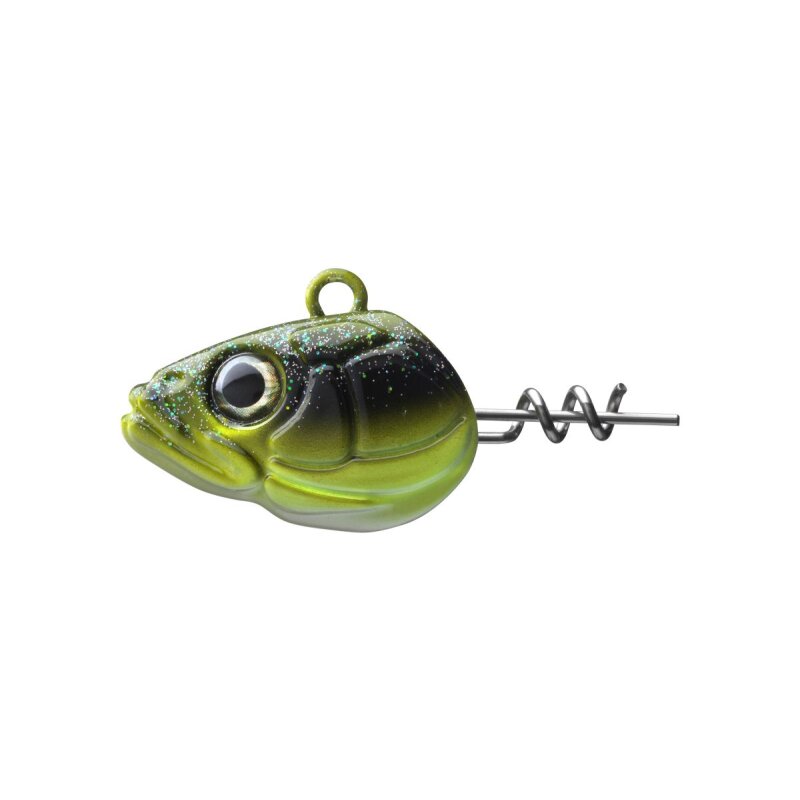 DAIWA Prorex Pelagic Screw-Head Lead Free 30g in Muddy Green color, featuring a fish-shaped design with a screw attachment for terminal tackle use.