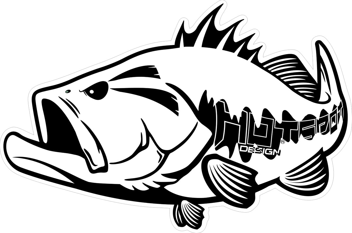 Hotspot Design - Sticker Black Bass cm 30x20