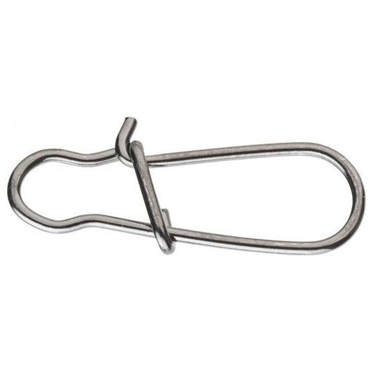 DAIWA Fast Lock Snap 10 7kg 10Stk. stainless steel snap for fishing, ideal for secure attachment of lures and terminal tackle.